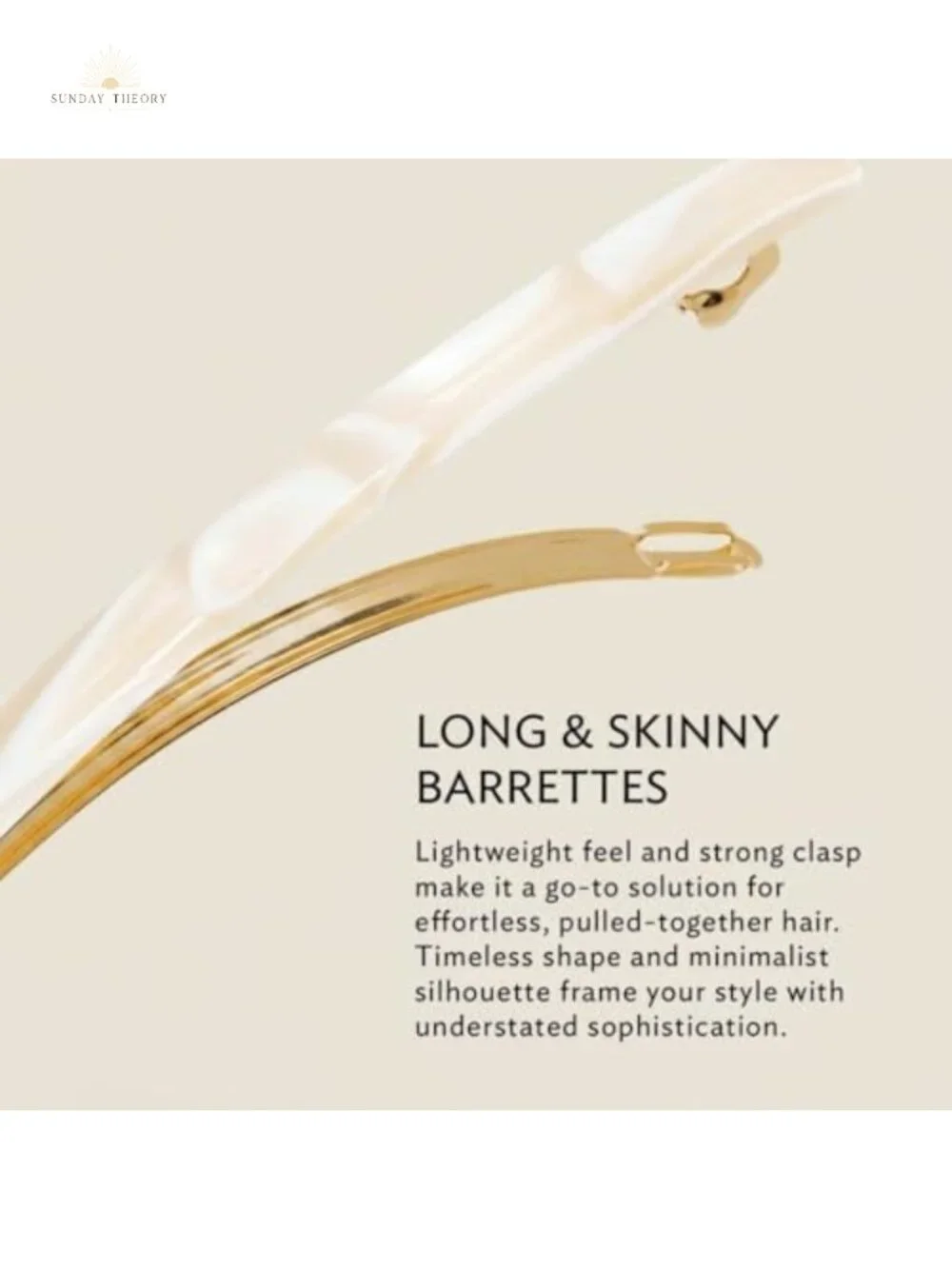 French Barrette for Fine Hair, Premium Cellulose Acetate Hair Clip, Metal